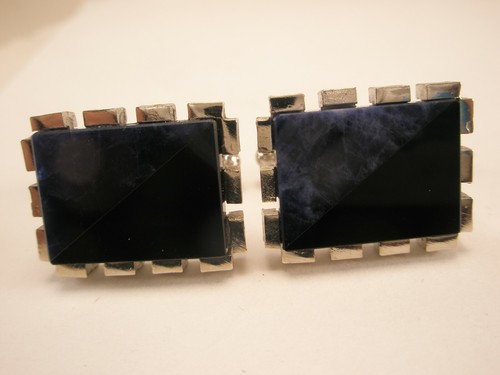 Blue black stone silver - black,